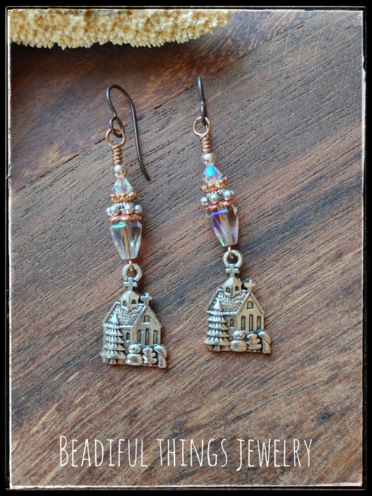 Iridescent Church earrings