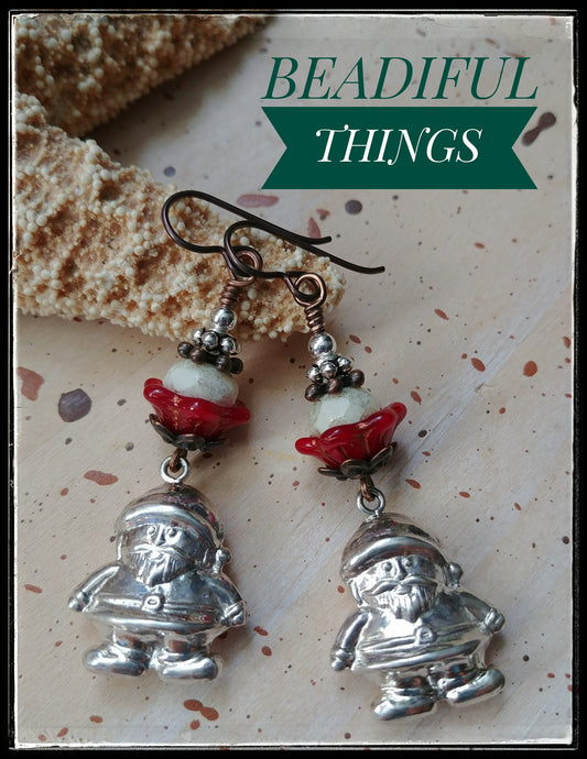 Sterling Santa earrings