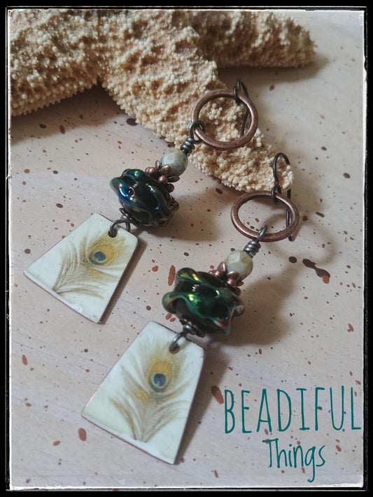 Peacock Feather earrings