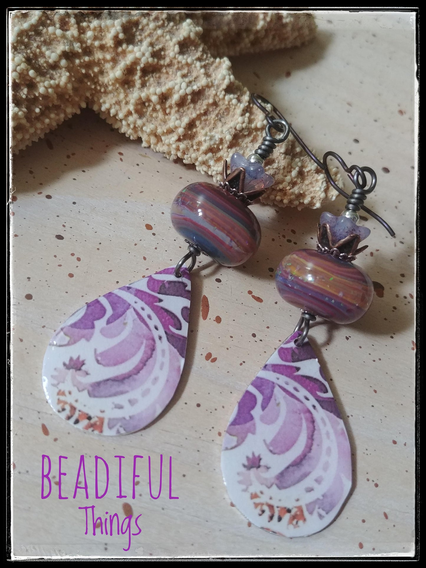 Purple Teardrop earrings