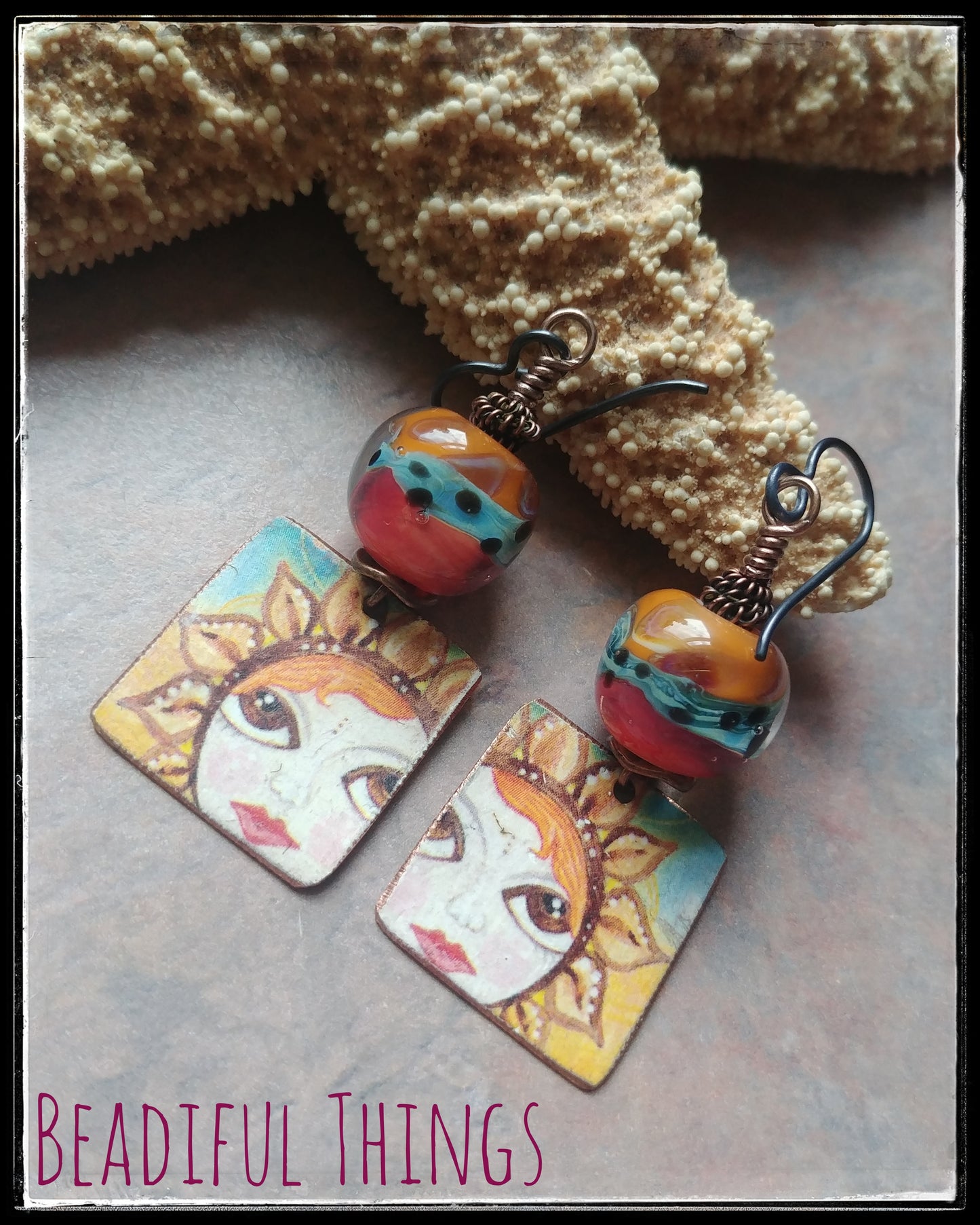 Sunflower Face earrings