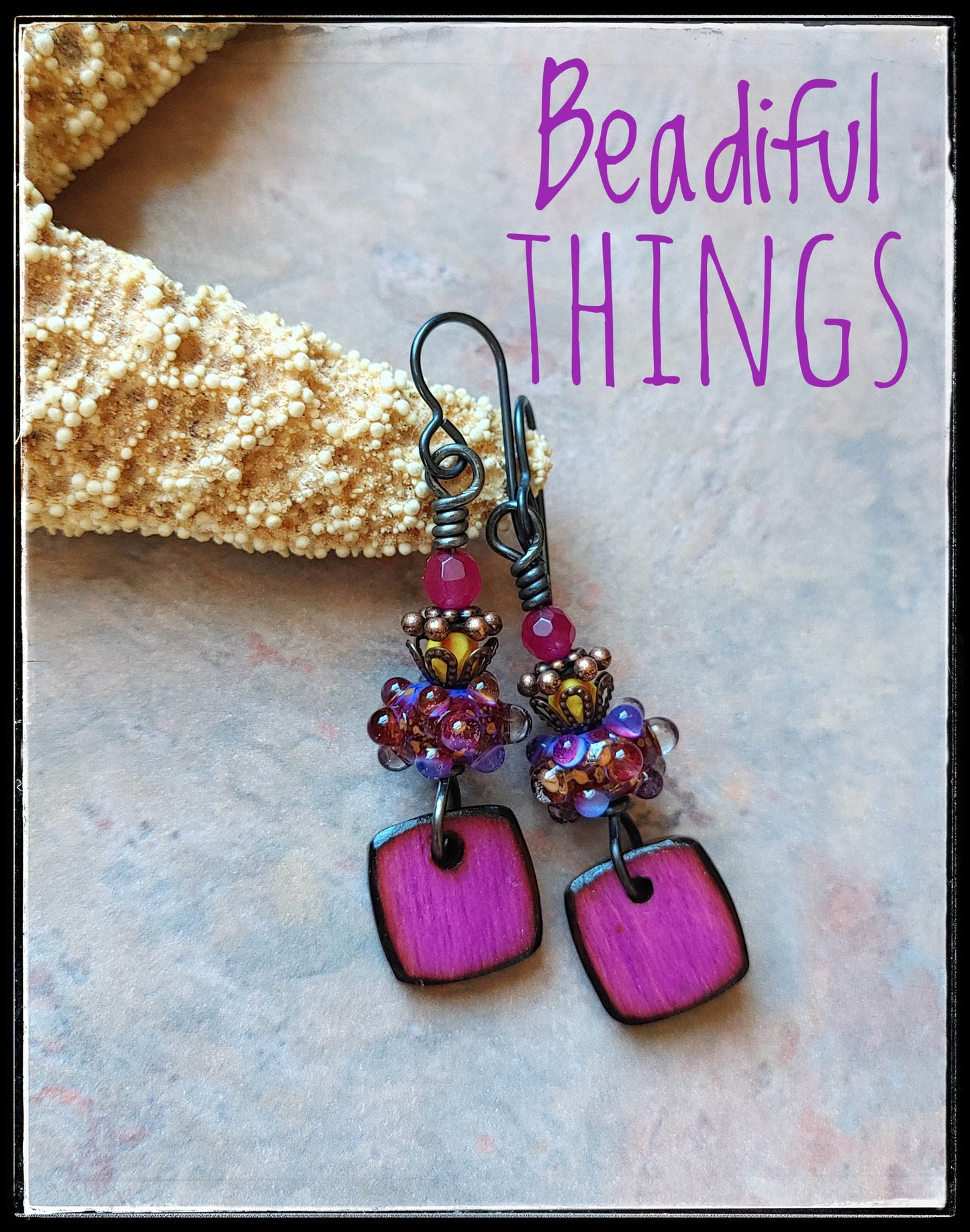 Magenta earrings