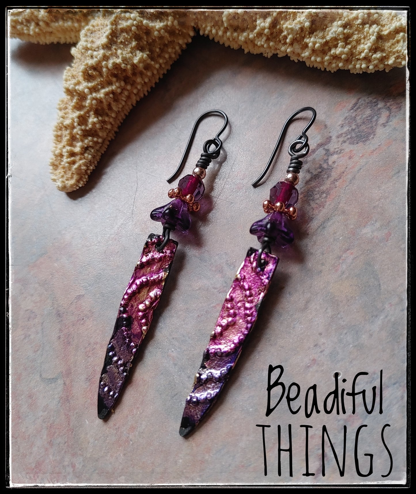 Purple Pewter earrings