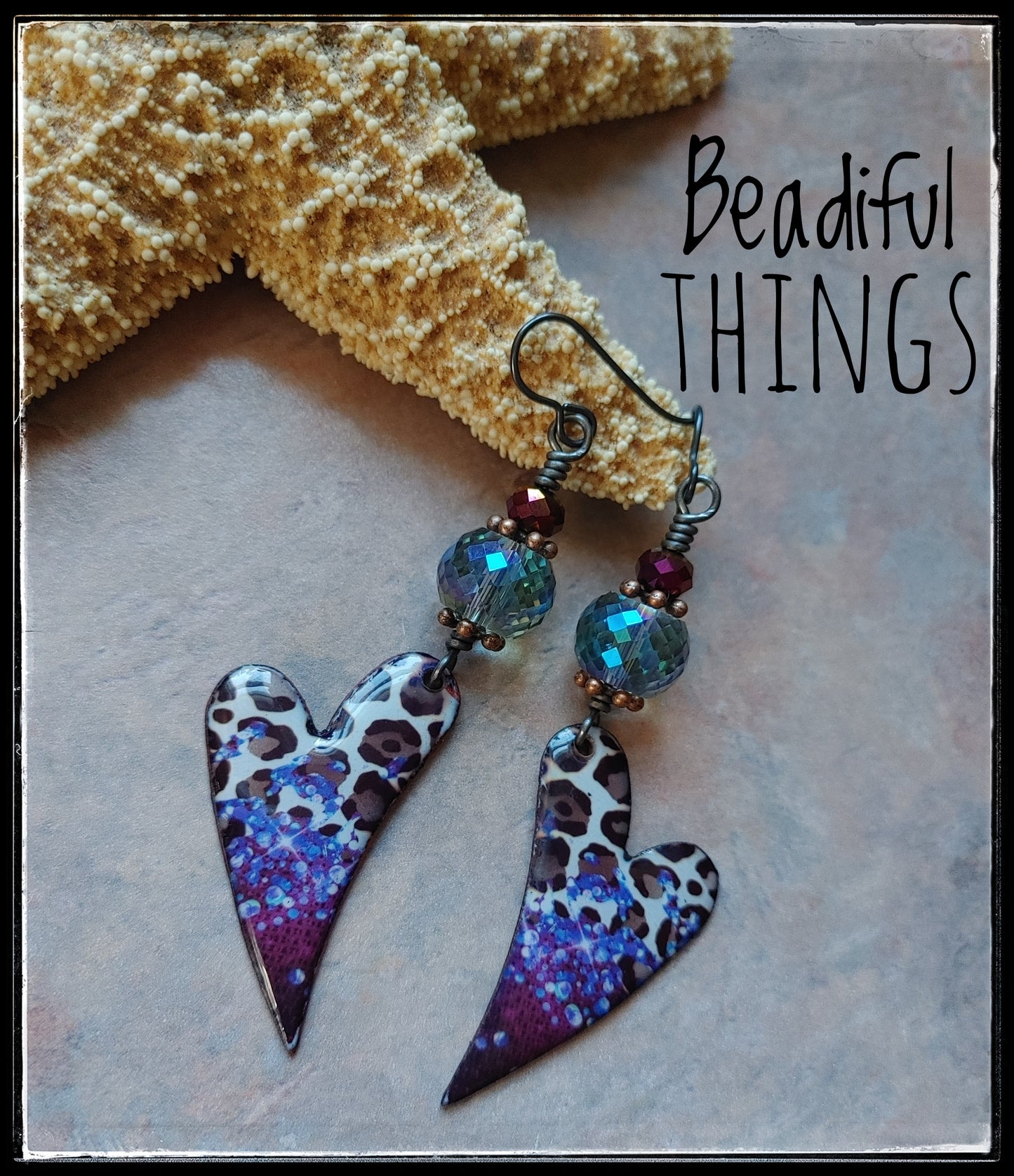 Leopard Heart earrings