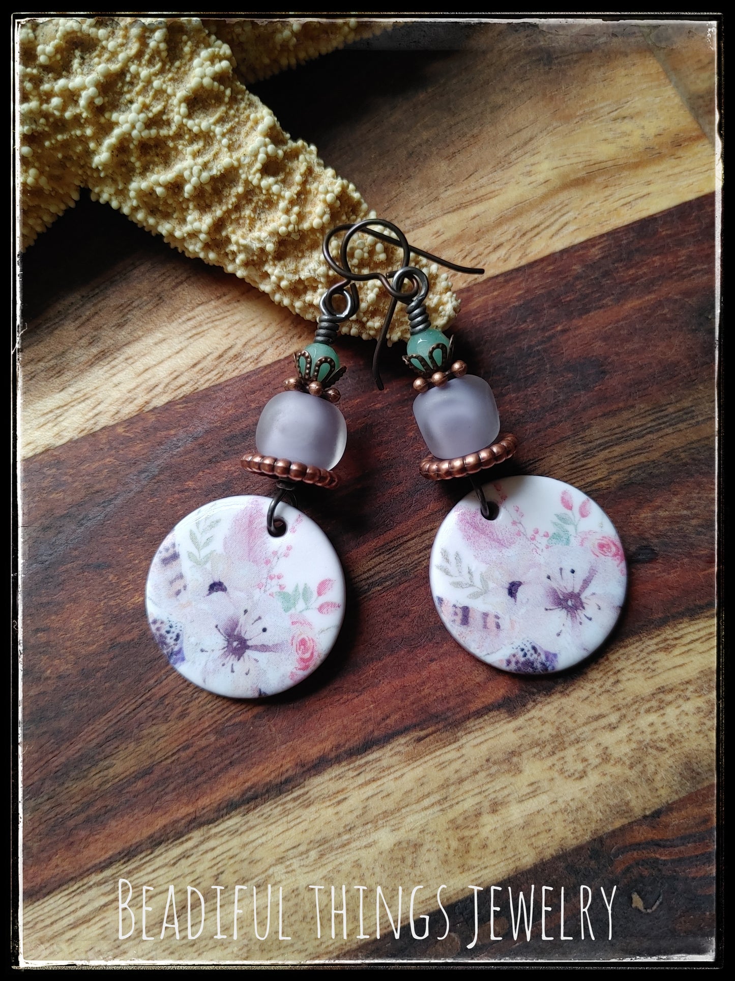 Purple Floral earrings