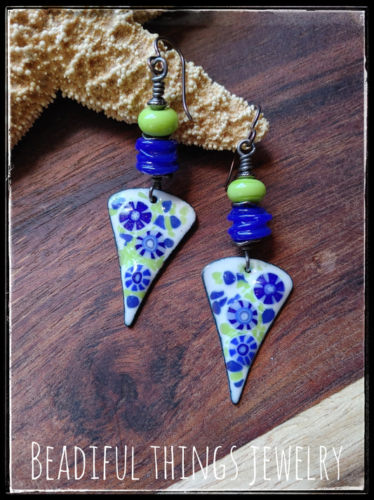 Cobalt & Lime earrings